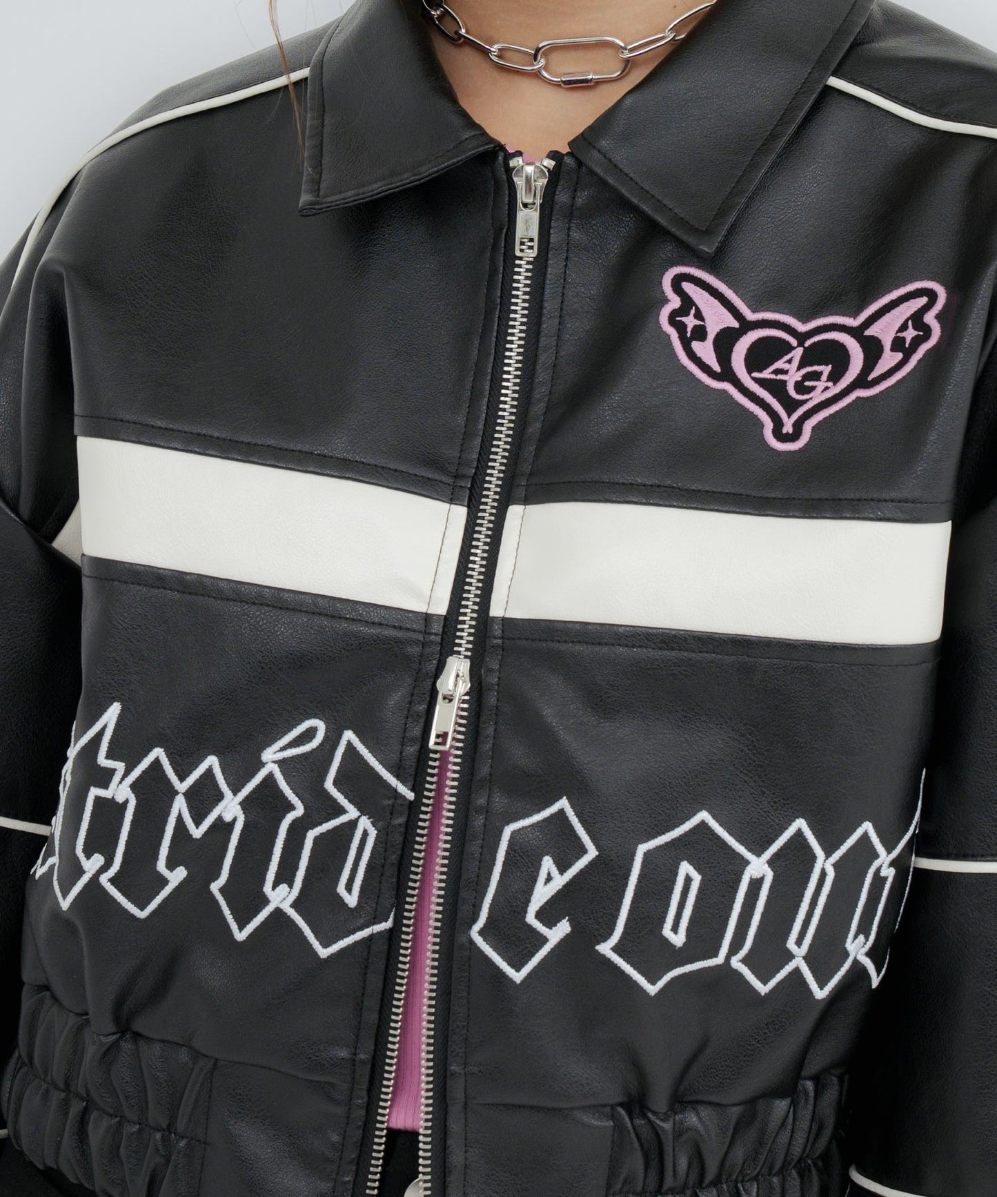 フェイクレザー ショート ジャケット 915-7876