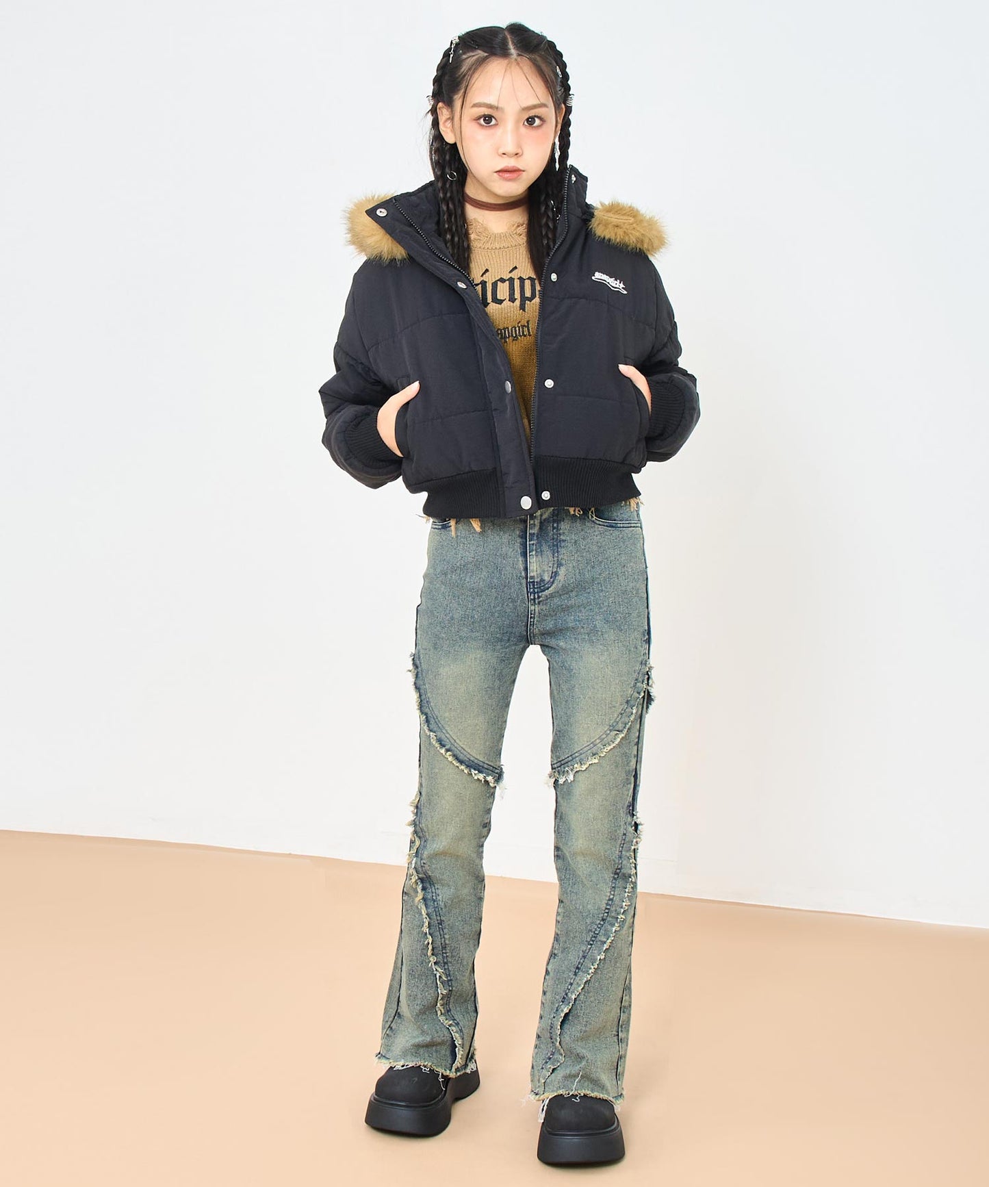 フード ファー 付 中綿 ブルゾン【キッズお揃い】 916-7782