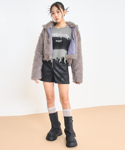 ダブル ジップ ファー ブルゾン 916-7783