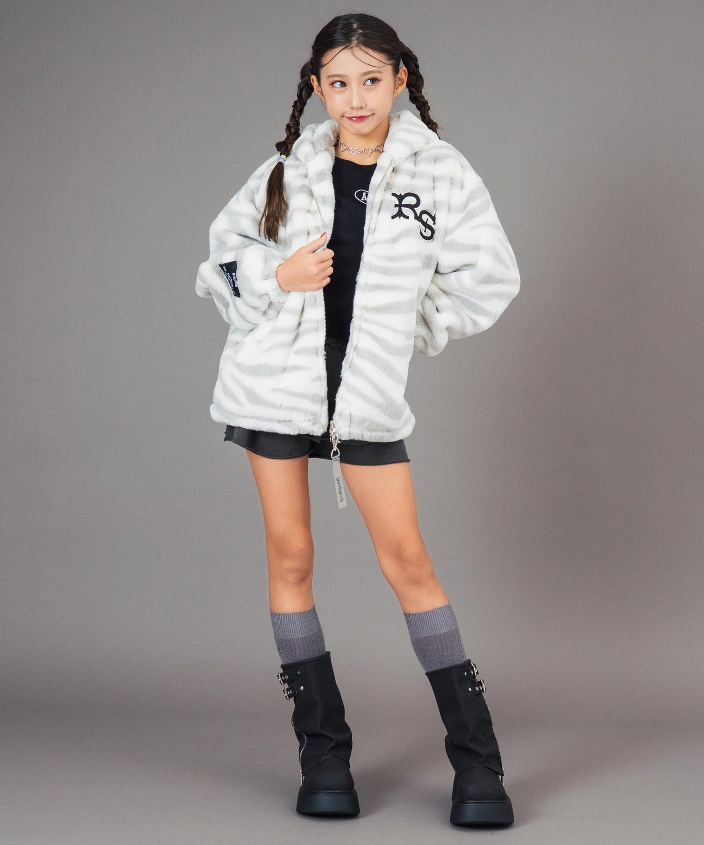 ANAPR＋S ネコ耳 フード ファー ブルゾン【ユニセックス】 【キッズお揃い】 916-7784