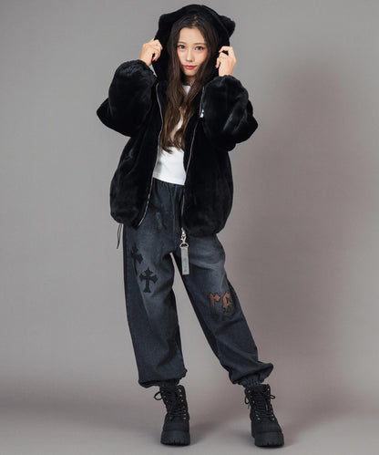 ANAPR＋S ネコ耳 フード ファー ブルゾン【ユニセックス】 【キッズお揃い】 916-7784