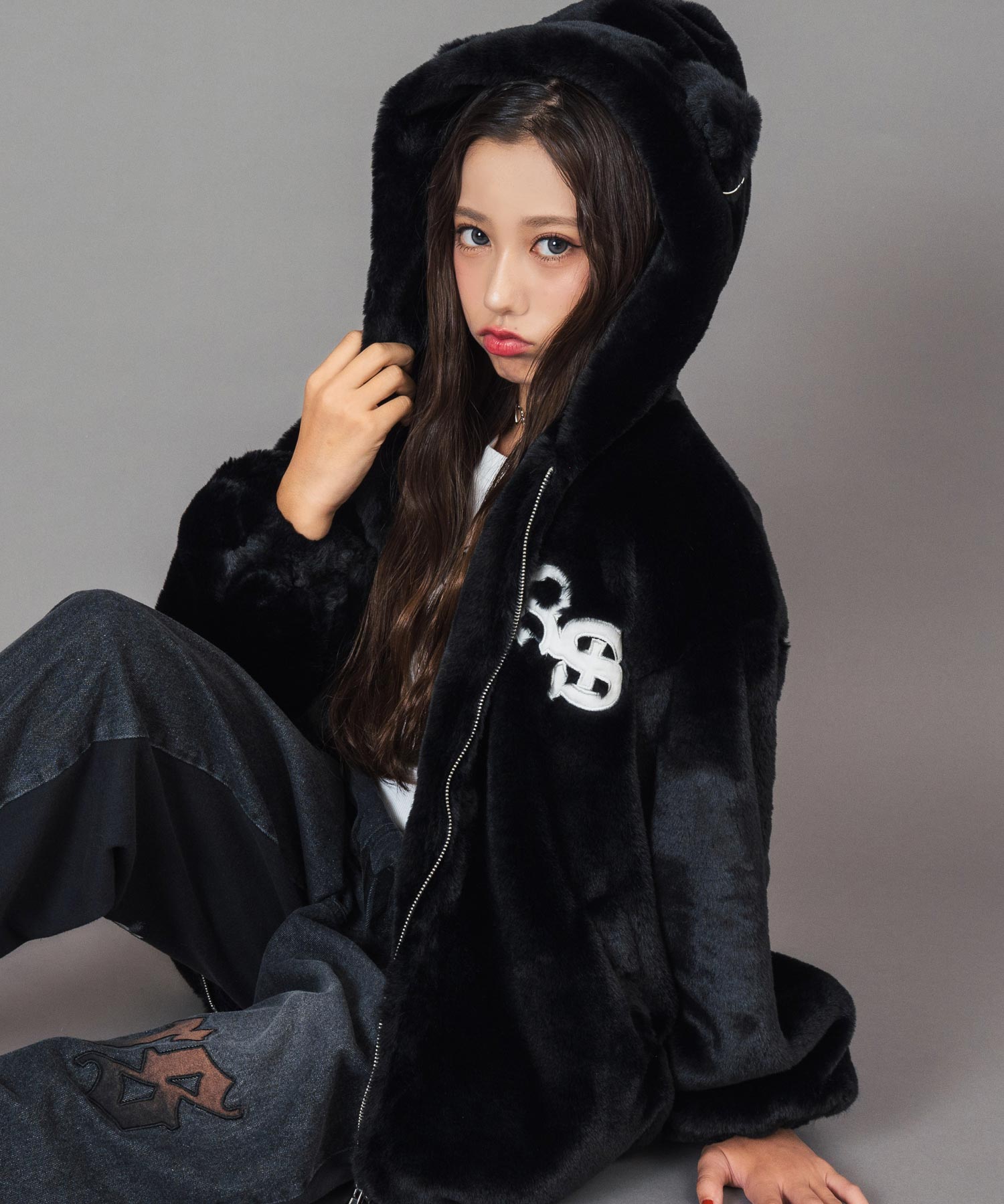 ANAP GIRL ANAP KIDS ネコ耳ファーブルゾン ANAPR＋S ネコ耳 フード ファー ブルゾン【ユニセックス】 【キッズお