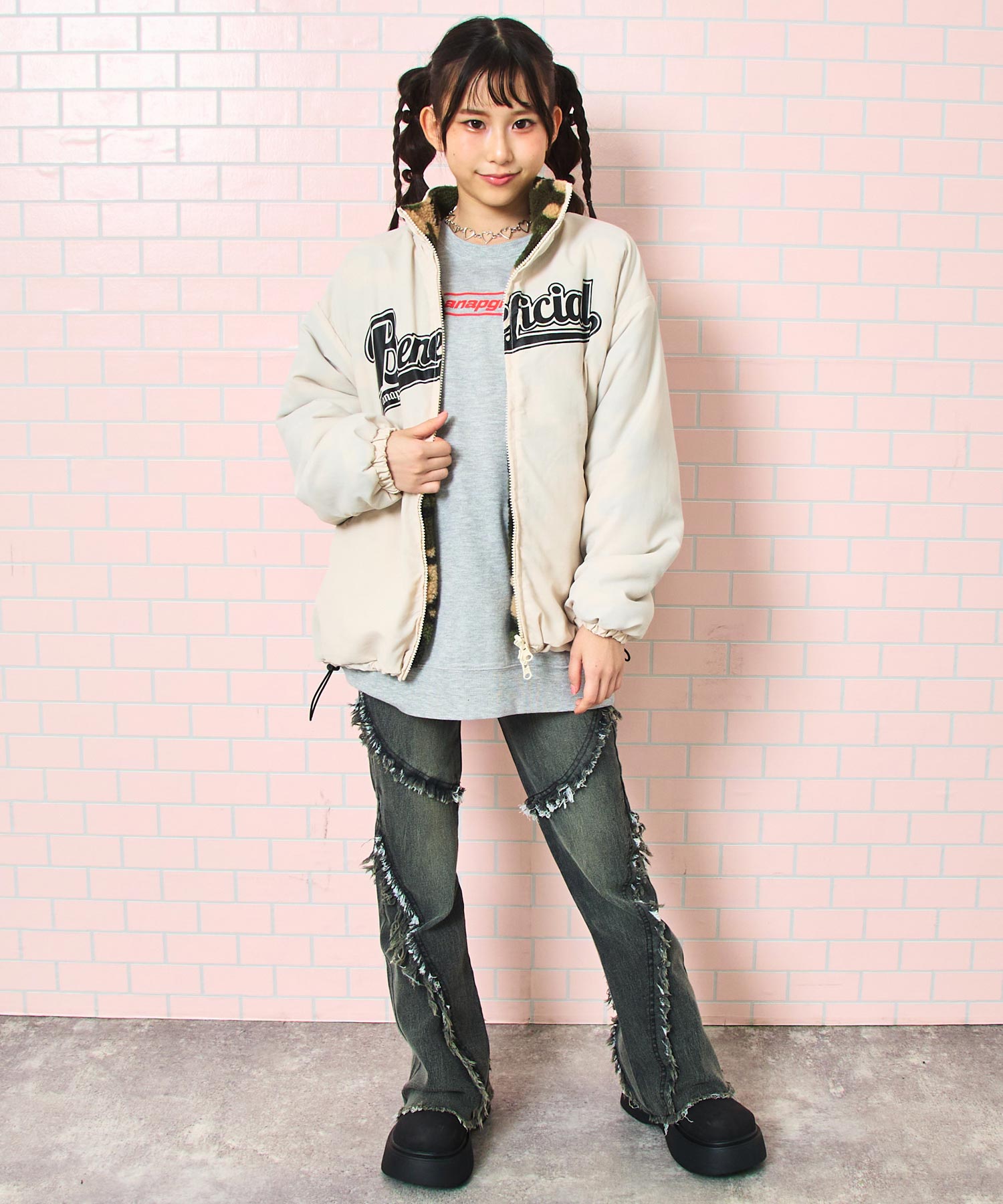 ベージュ/148cm(Sサイズ着用)