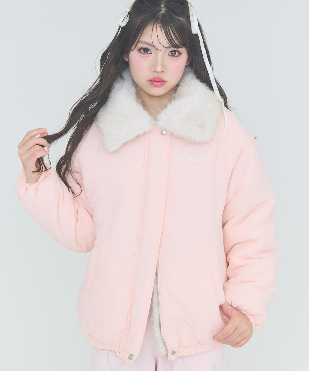 ライトピンク(Mサイズ着用/身長：約162cm)