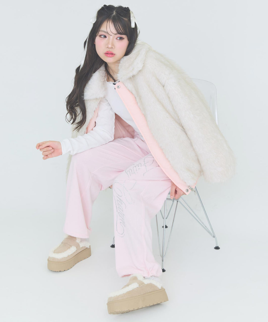 ライトピンク(Mサイズ着用/身長：約162cm)