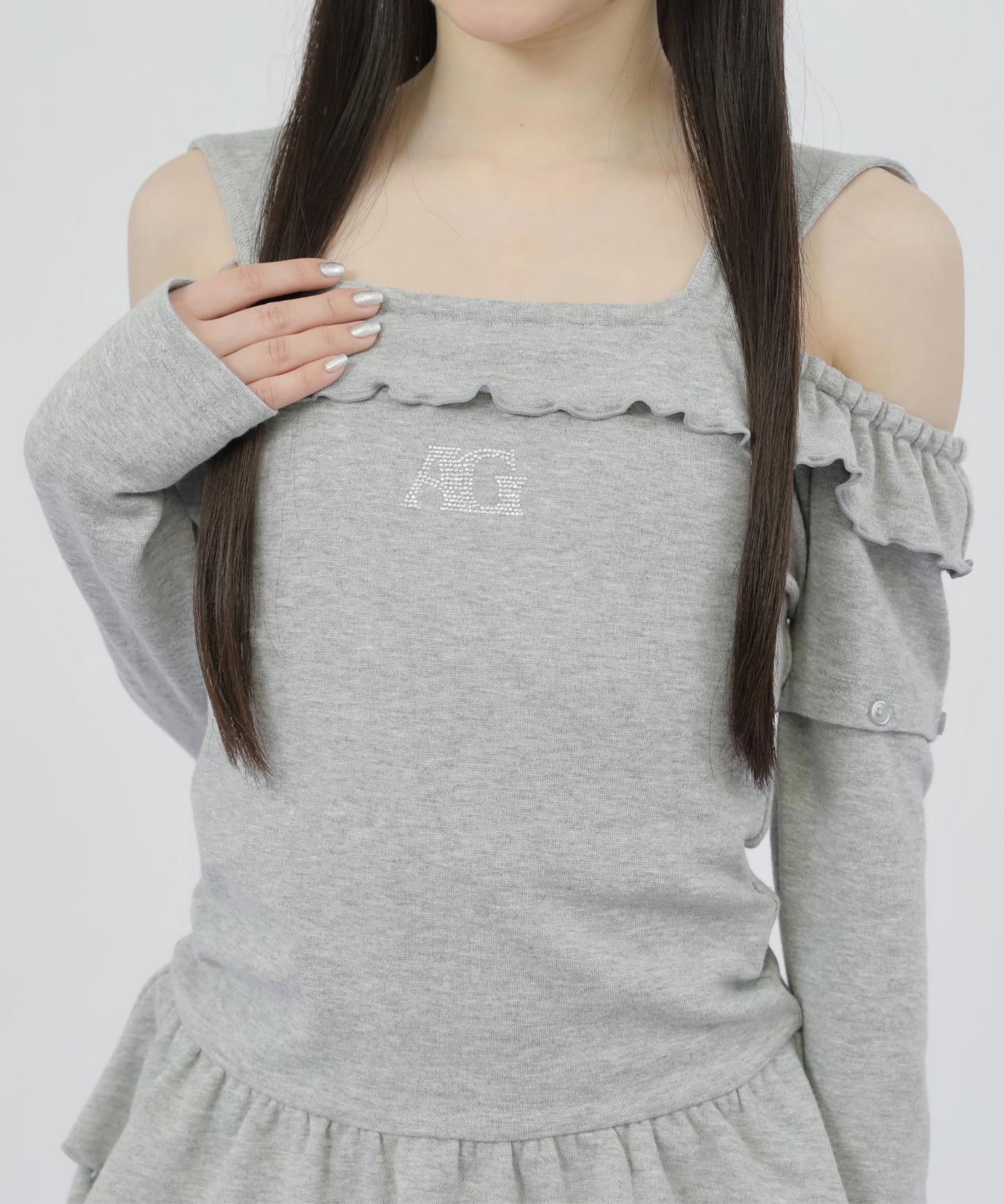 ライトグレー(Sサイズ着用/身長：約148cm)