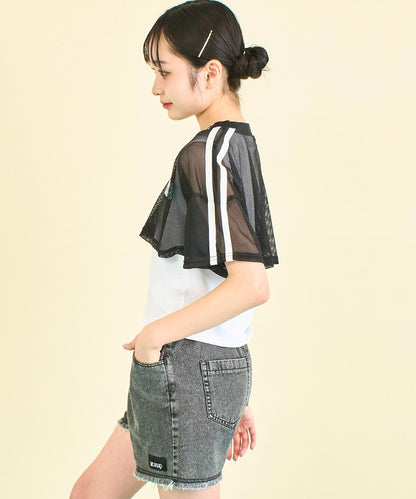 ショート メッシュ トップス × タンクトップ SET 918-7663