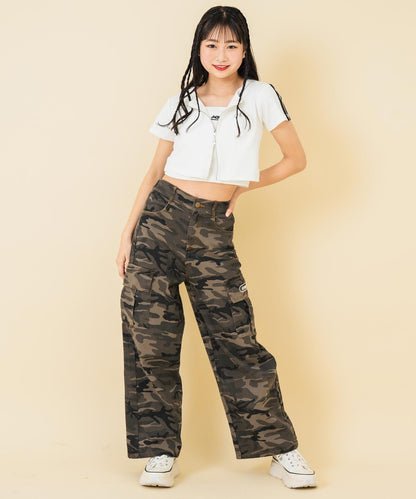 ライン入 ダブルジップ カーデ × キャミソール SET【キッズお揃い】 918-7667