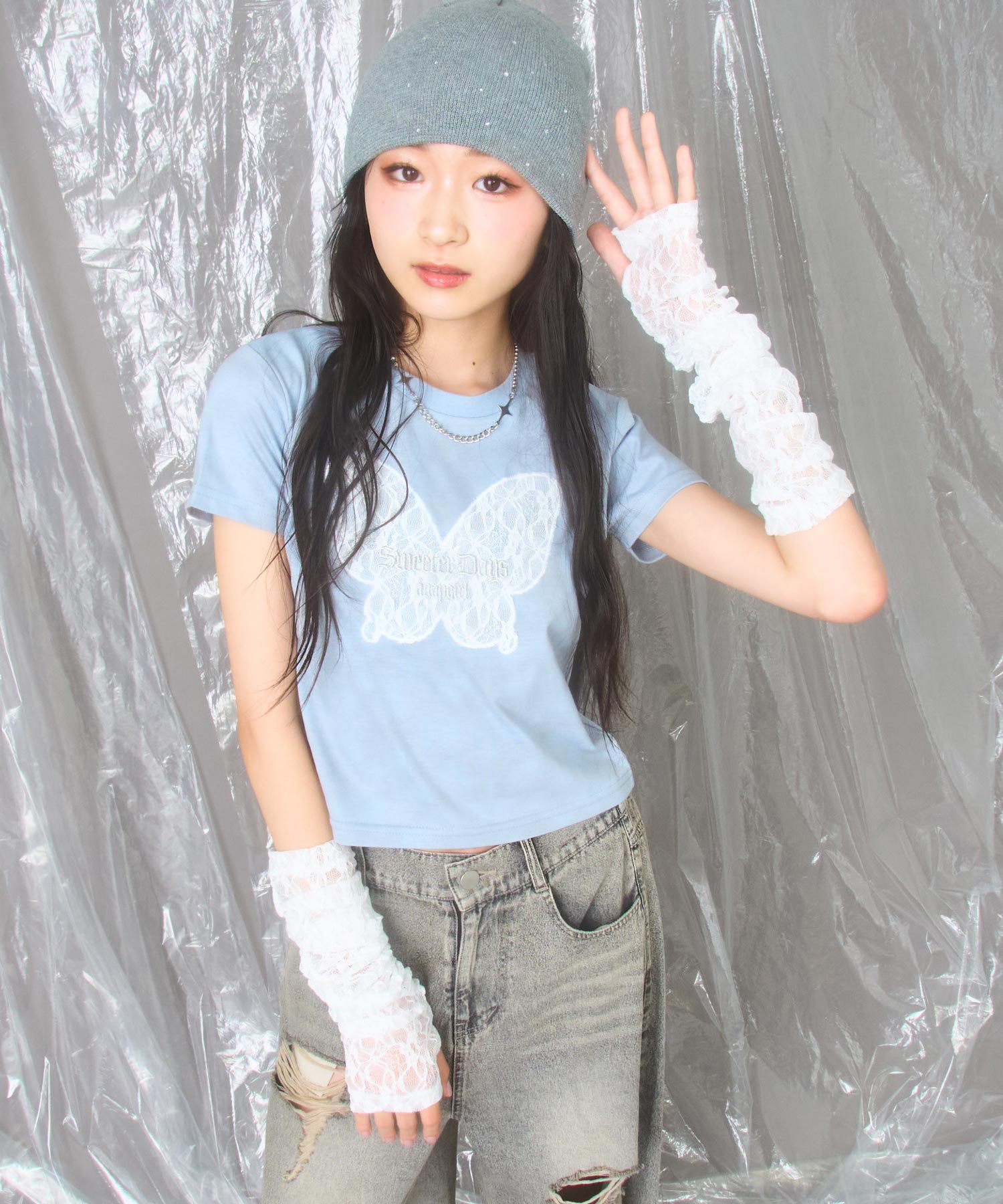 サックス/150cm(Sサイズ着用)