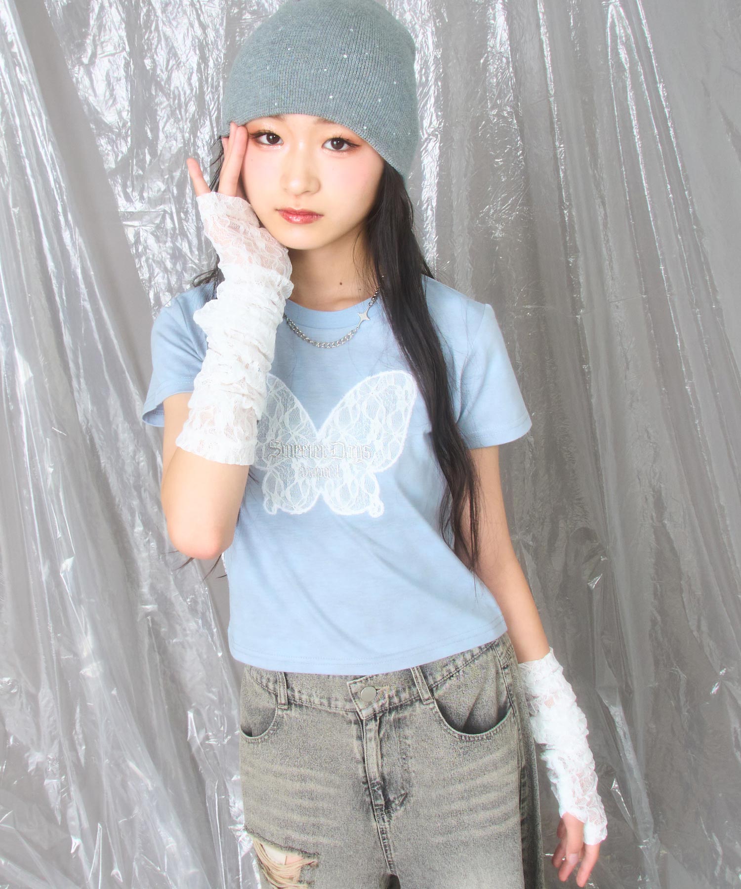 サックス/150cm(Sサイズ着用)