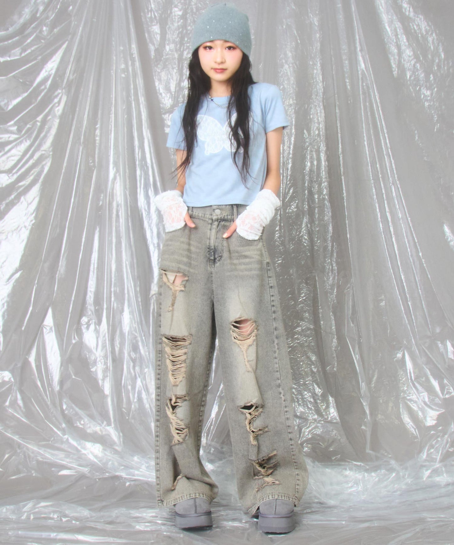 サックス/150cm(Sサイズ着用)
