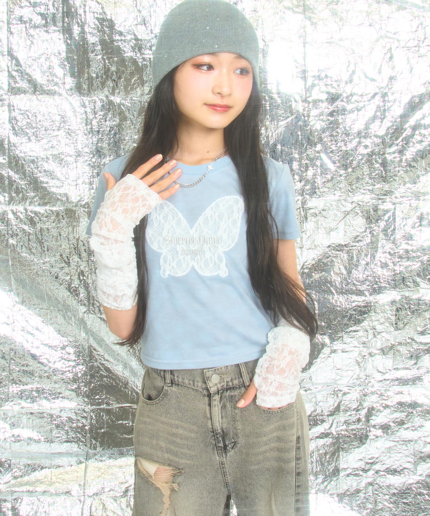 サックス/150cm(Sサイズ着用)