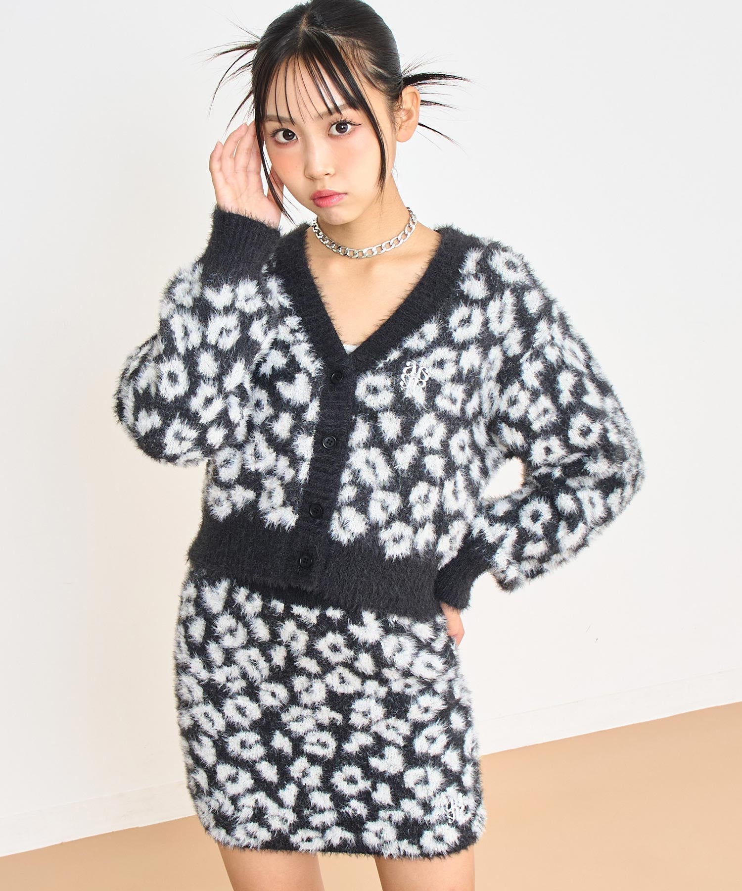 レオパード柄 シャギー ニット セットアップ 【キッズお揃い】 918