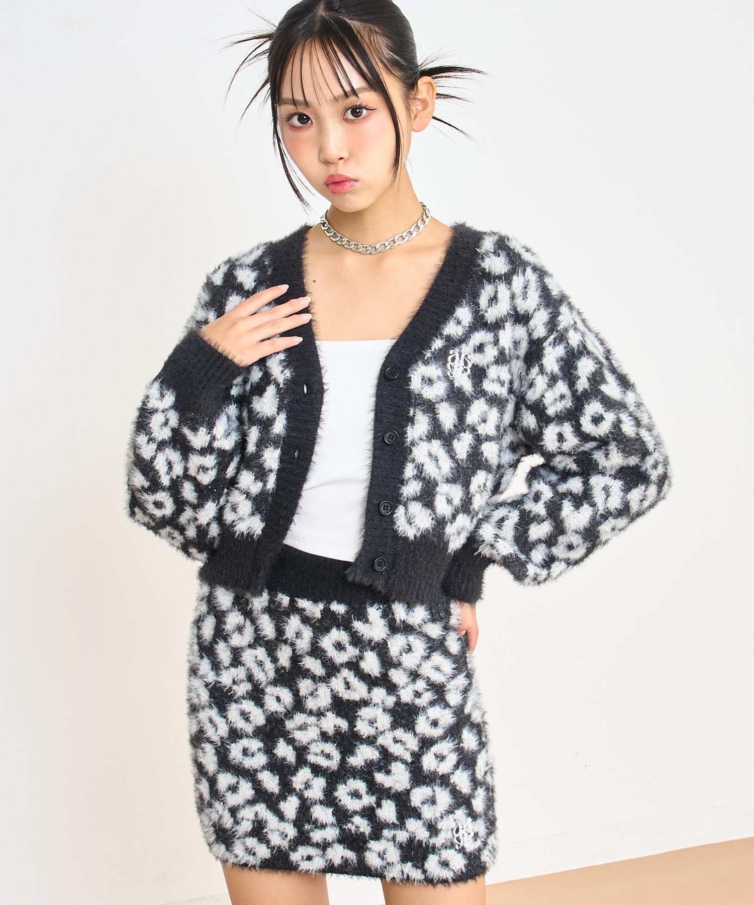 レオパード柄 シャギー ニット セットアップ 【キッズお揃い】 918