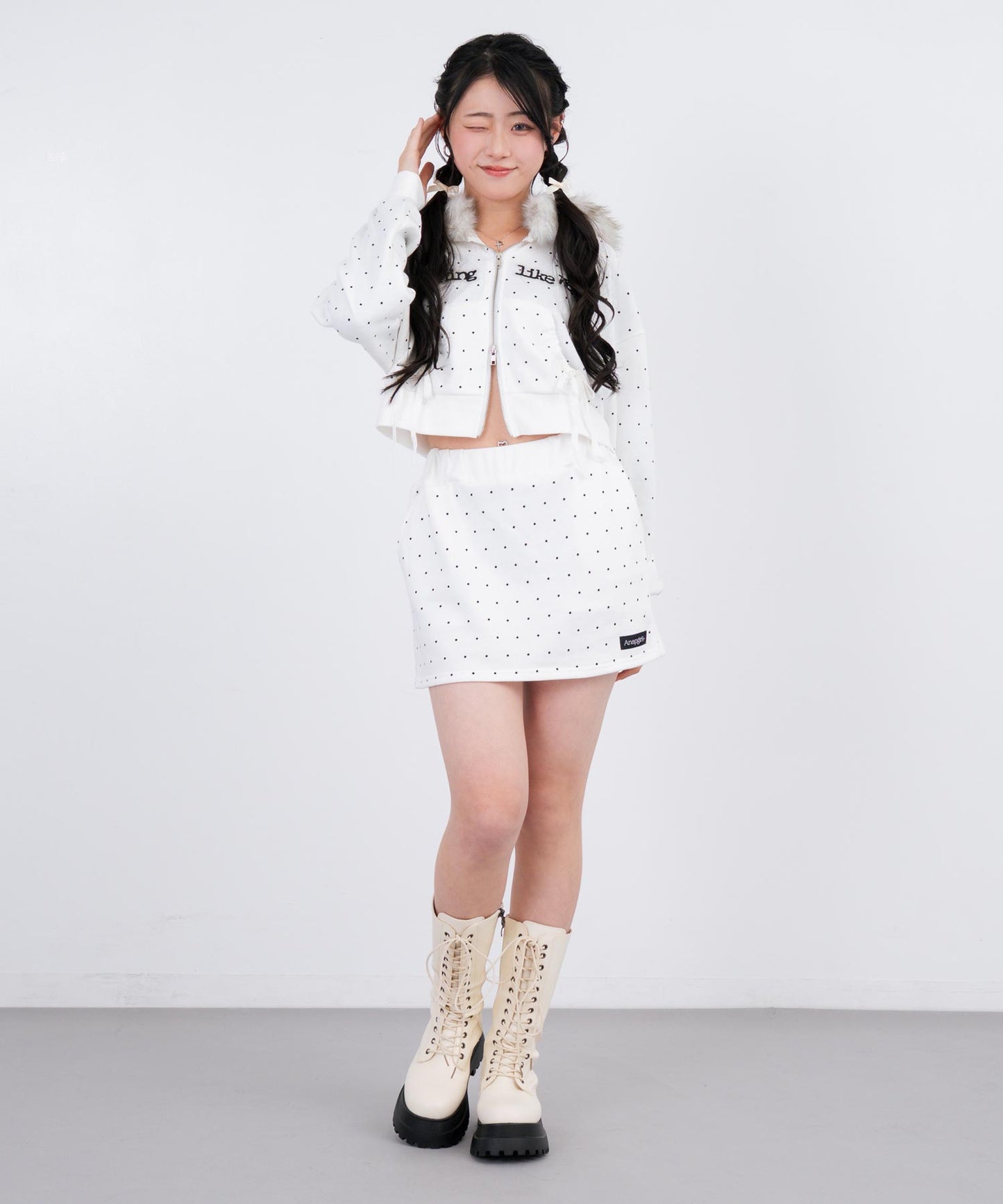 ホワイト/ブラック/157cm(Mサイズ着用)