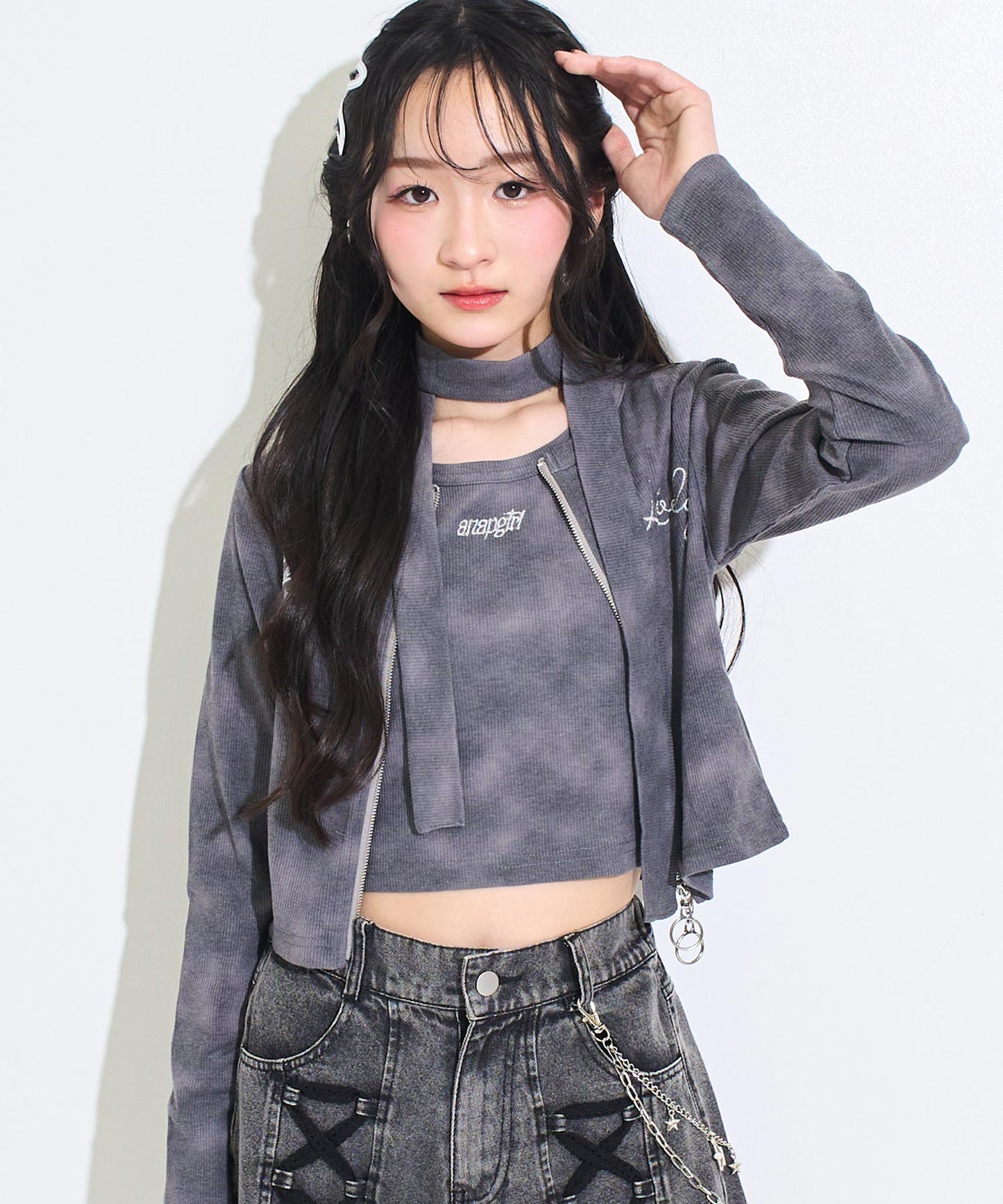 アッシュブラック(Sサイズ着用/身長：約158cm)