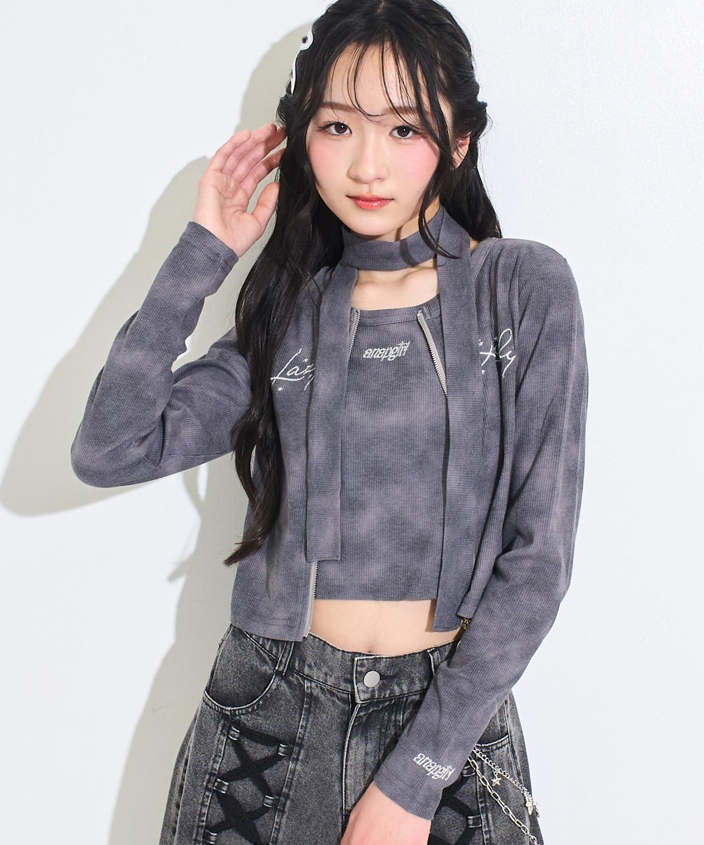 アッシュブラック(Sサイズ着用/身長：約158cm)