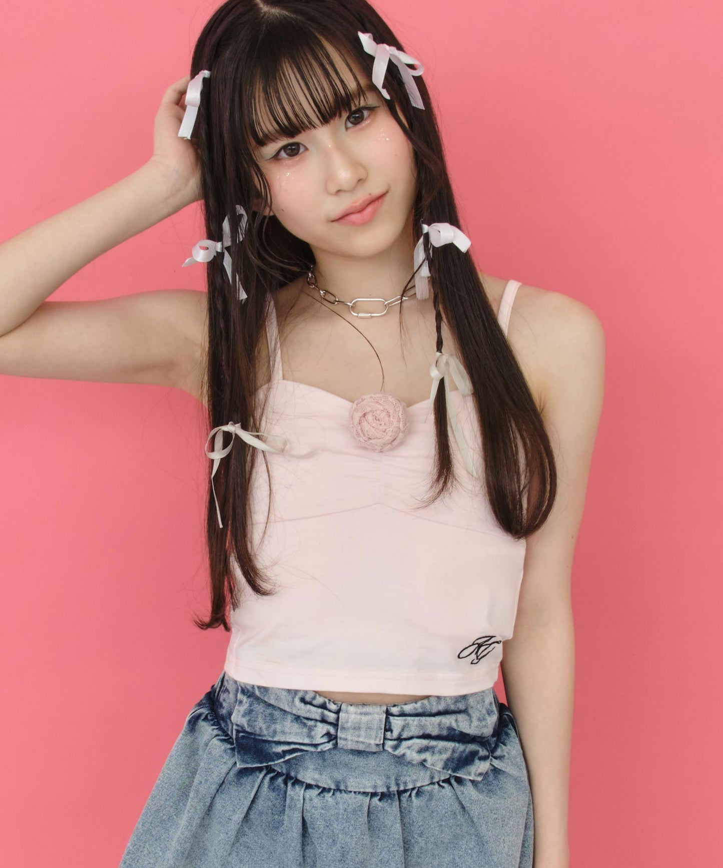 ライトピンク(Sサイズ着用/身長：約148cm)