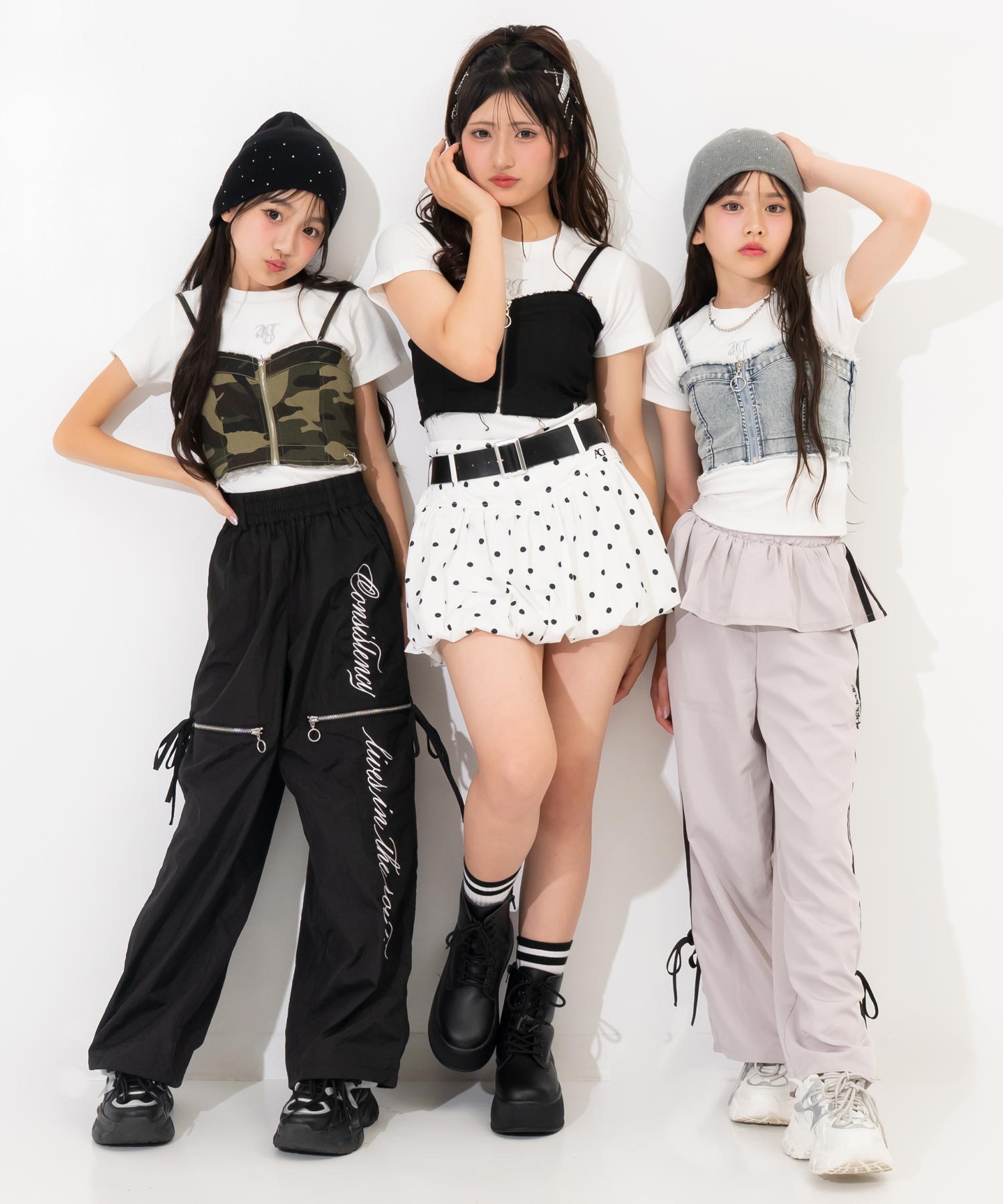 ダメージ リングジップ ビスチェ × Tシャツ トップス SET