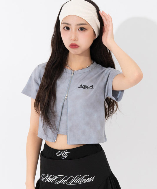 ダブルジップ トップス × キャミSET 918-7947