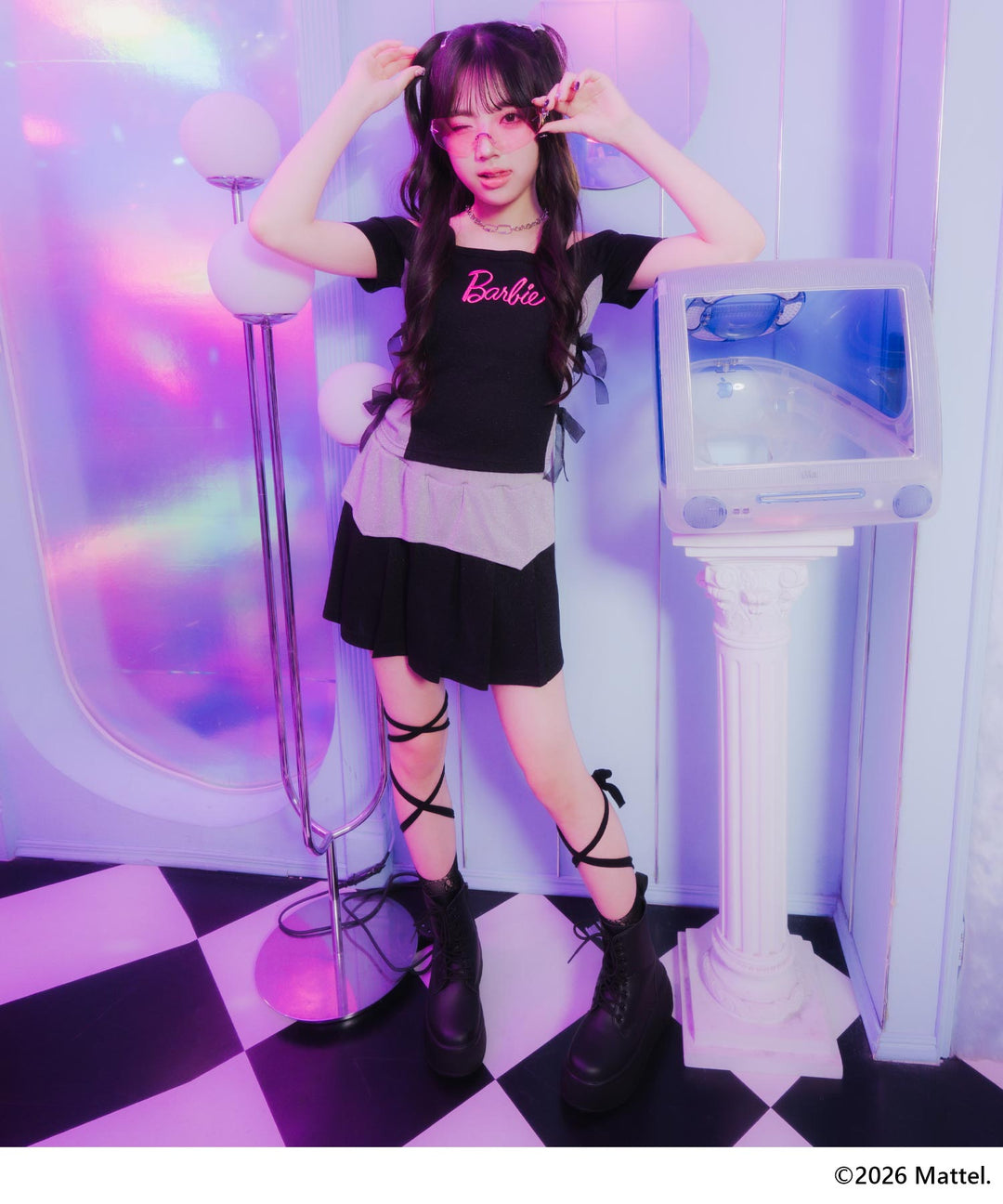 ブラック(Mサイズ着用/身長：約161cm)