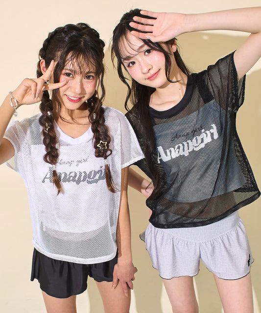 メッシュTシャツ付 タンキニ 水着 3点セット 919-7903