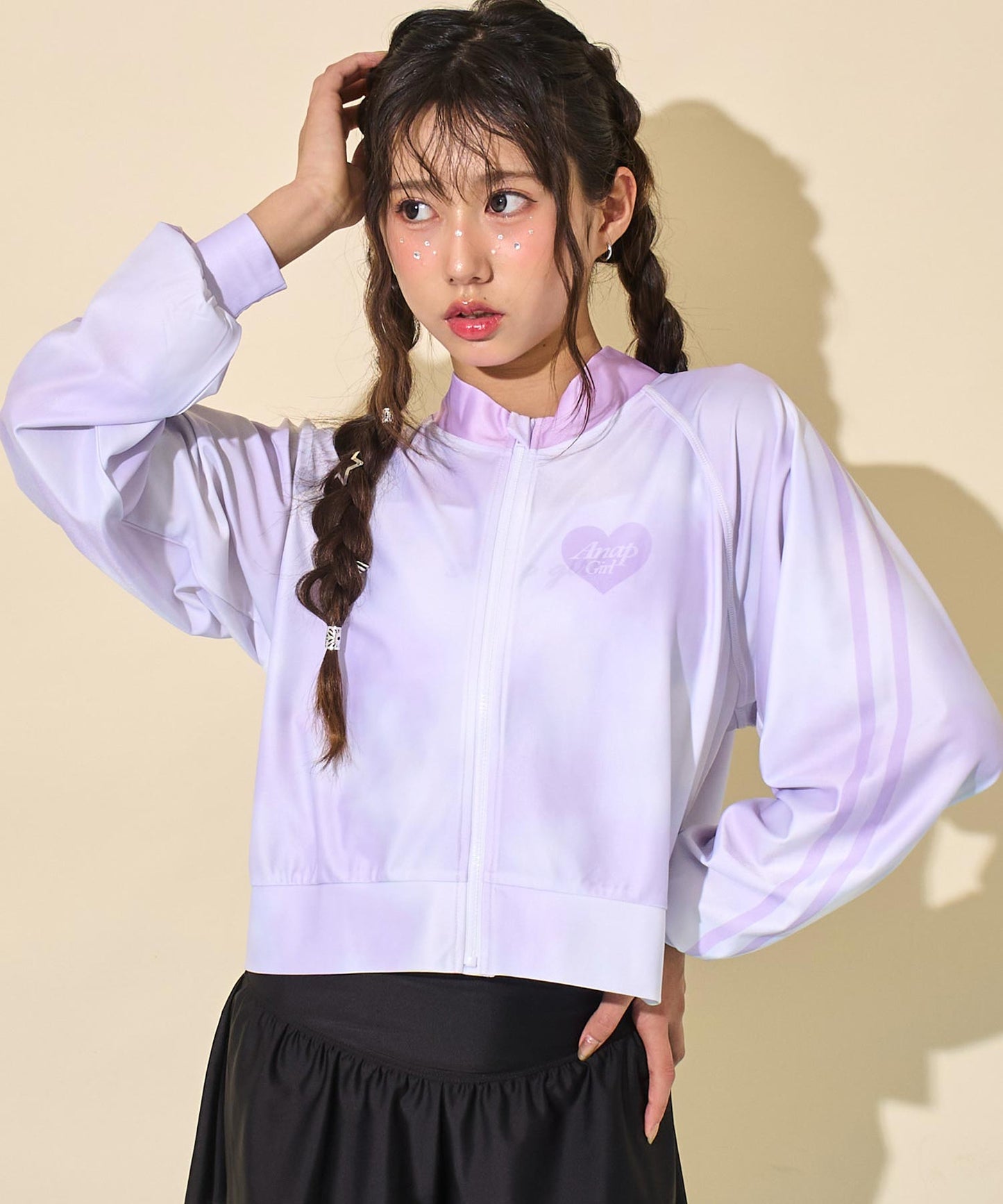 パープル(Sサイズ着用/身長：約156cm)