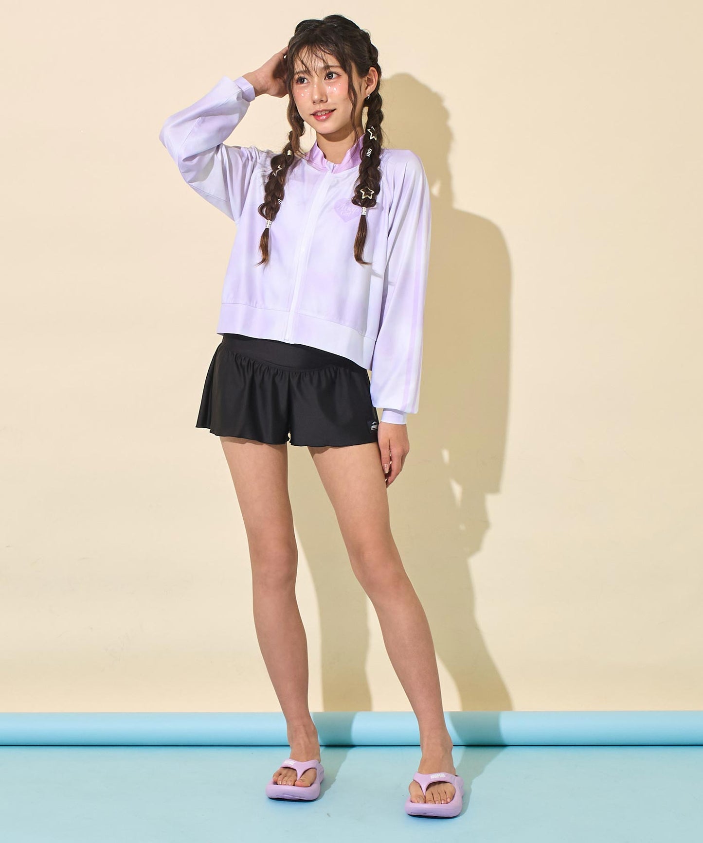 パープル(Sサイズ着用/身長：約156cm)