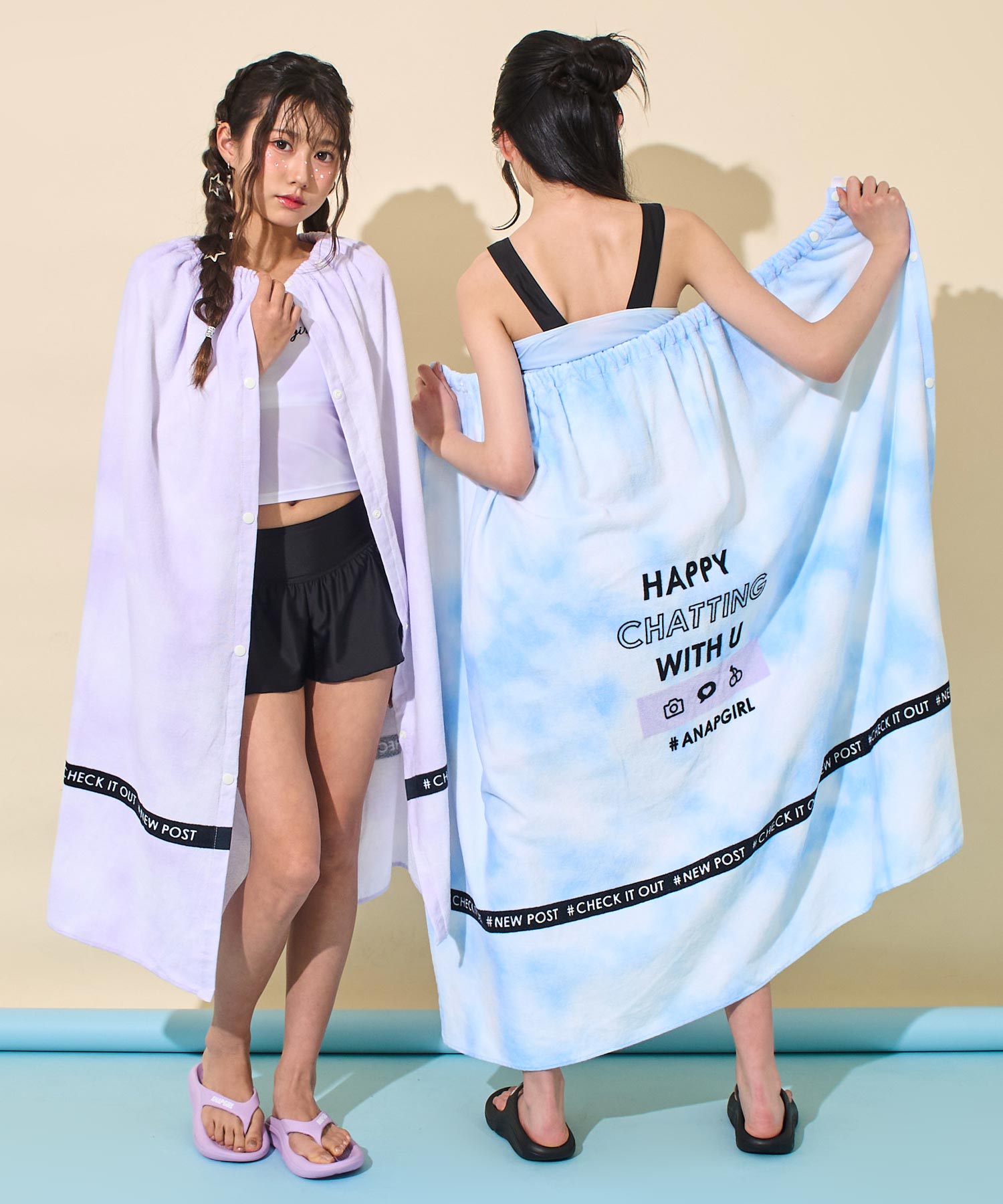 タイダイ柄 ラップタオル 100cm 919-7911 – ANAP オンラインショップ