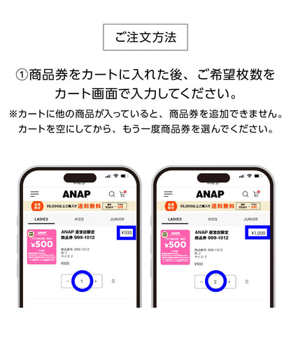 ANAP 直営店限定 商品券 999-1012