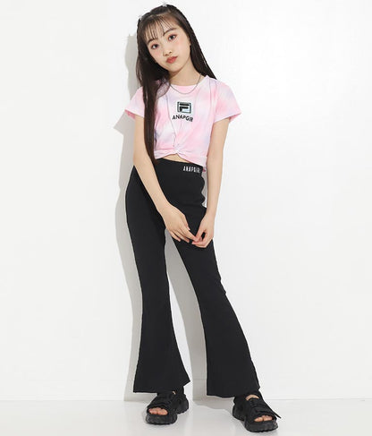 刺繍 リブ フレア パンツ 912-6907