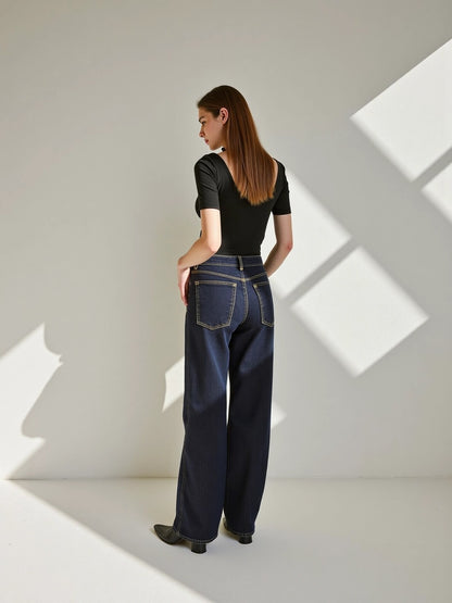 パッド入り 背中キレイ見え リブ Tシャツ 153-5890