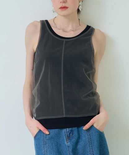 チュール レイヤード リブ タンクトップ 363-9654