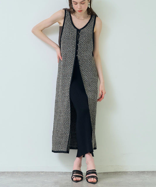 2WAY ミックスニット ジレ ワンピース 367-9652