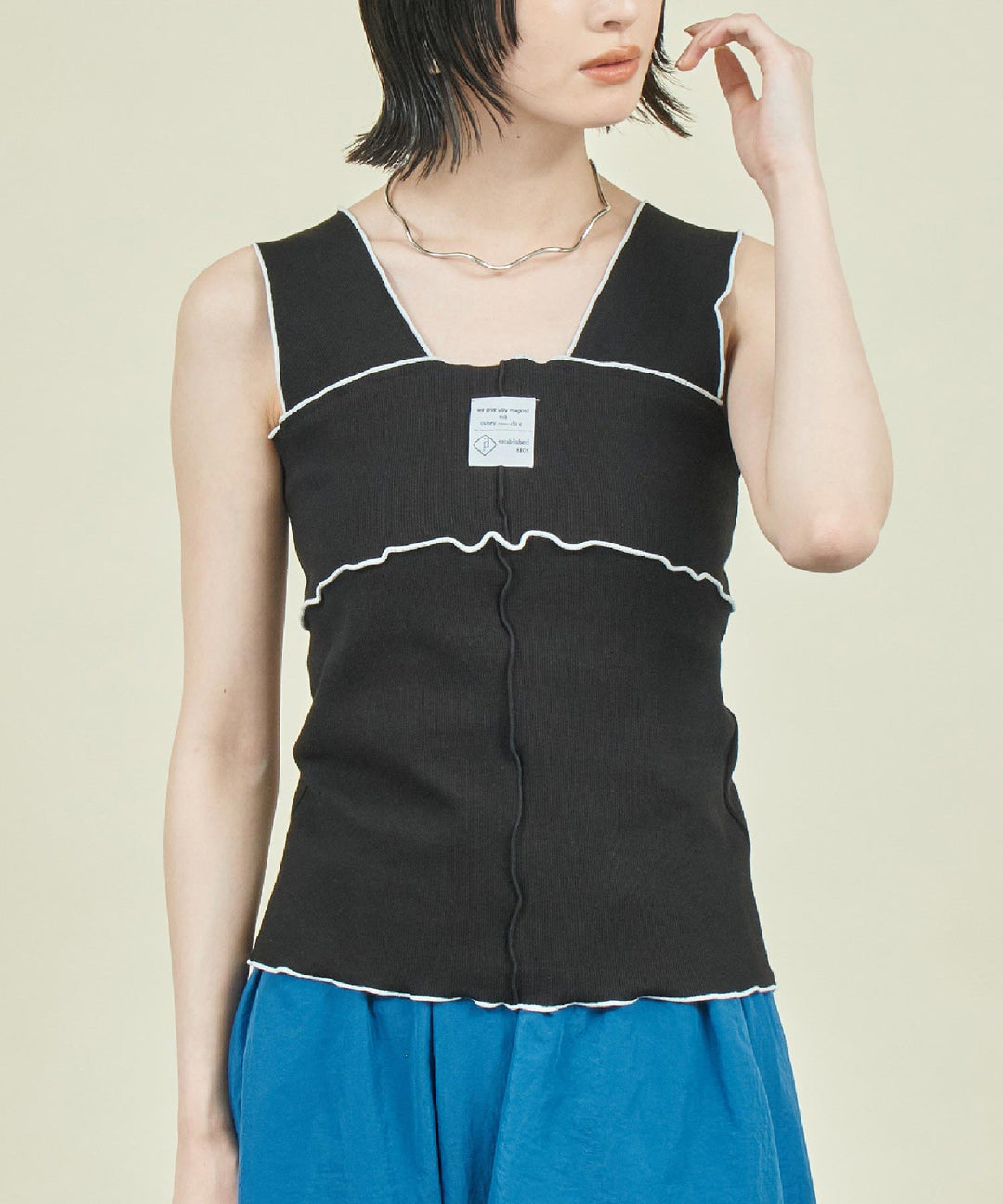 EimeeLaw 配色メロウ テレコ リブ タンクトップ 363-9705