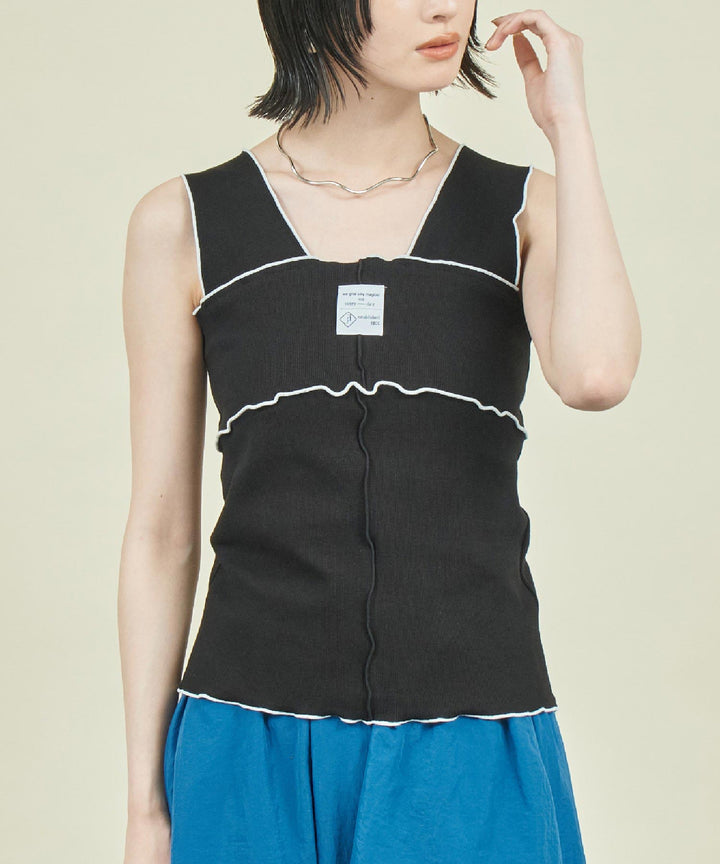 EimeeLaw 配色メロウ テレコ リブ タンクトップ 363-9705