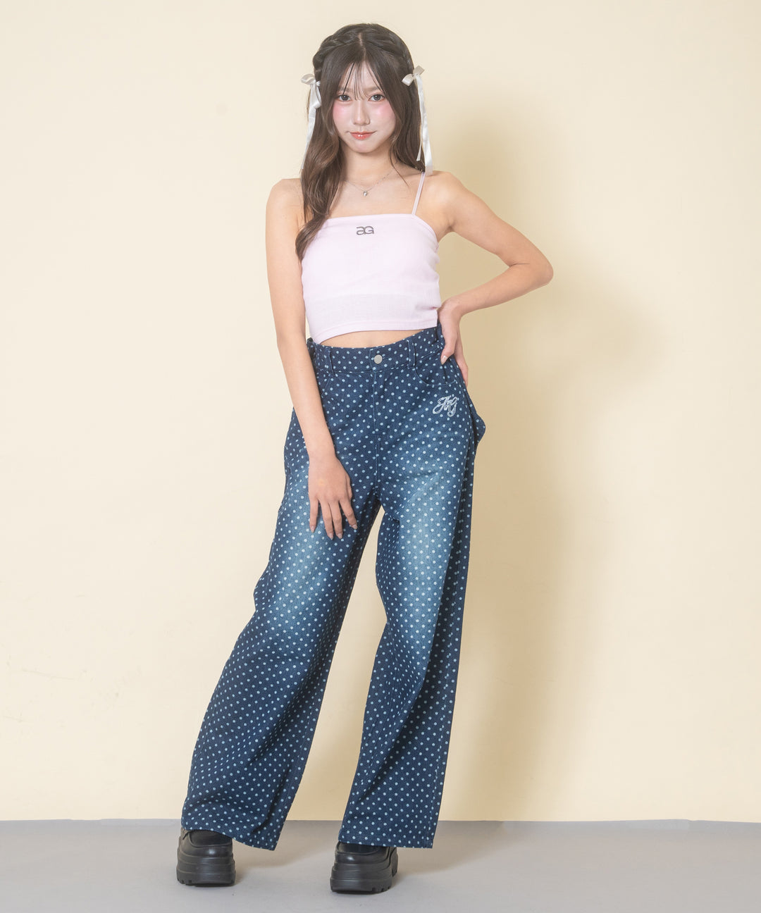ライトピンク(Mサイズ着用/身長：約156cm)