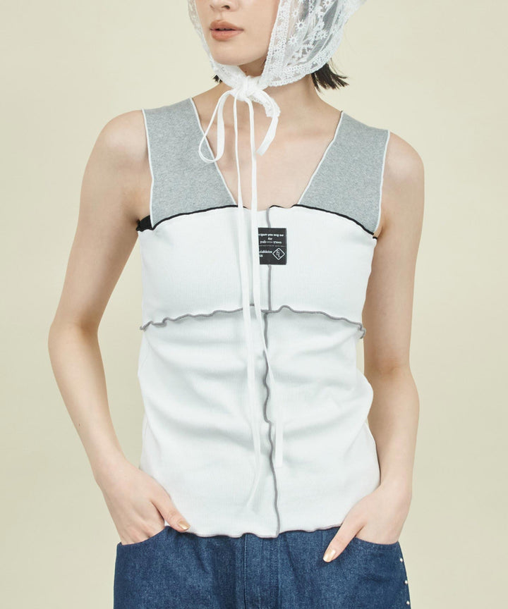 EimeeLaw 配色メロウ テレコ リブ タンクトップ 363-9705