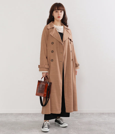 リネン バックギャザー トレンチコート 21772