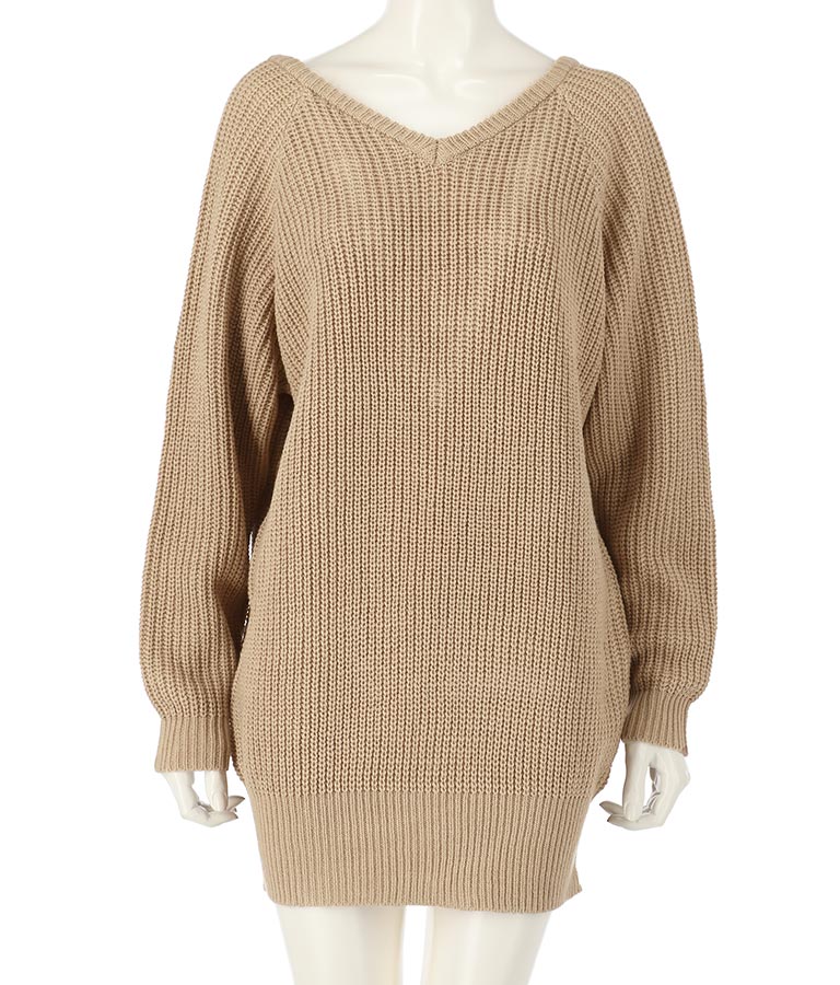 バックスピンドルニットチュニック 793-8580