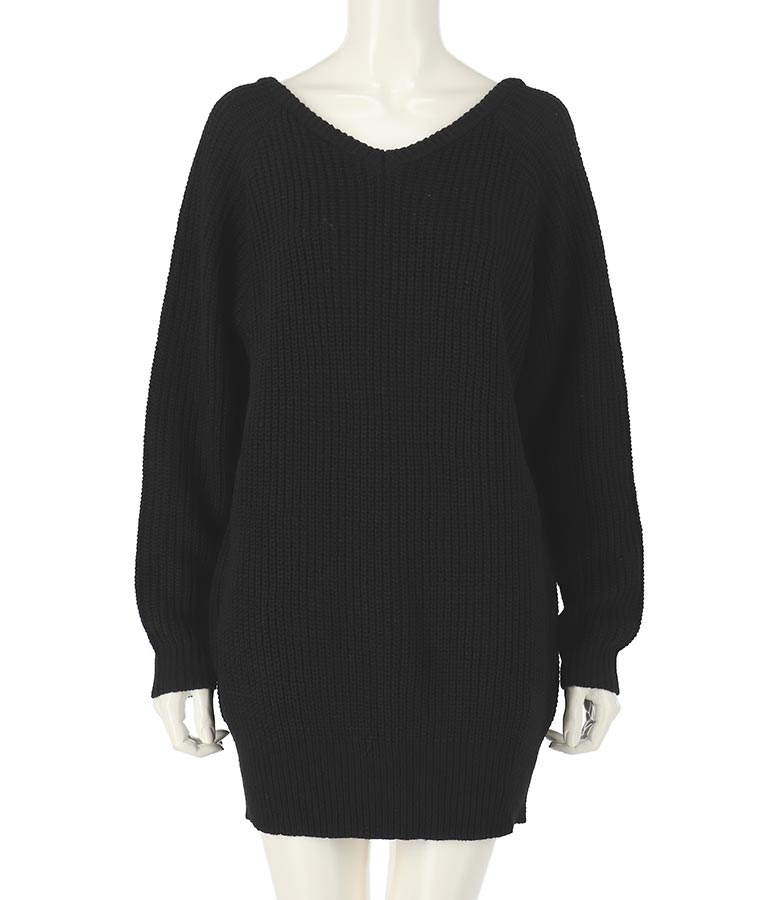 バックスピンドルニットチュニック 793-8580