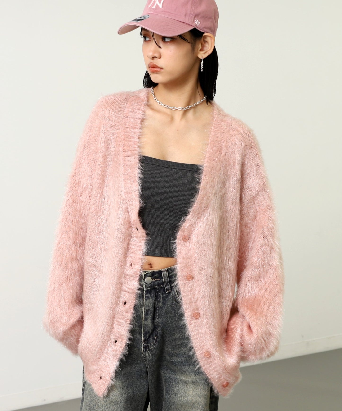 ラメ シャギーニット カーディガン 794-9422