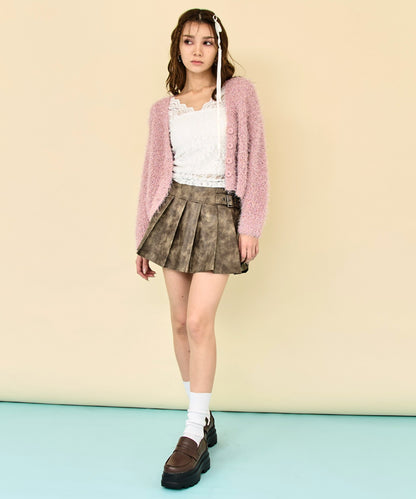 クロップドシャギー ラメ カーディガン 794-9451