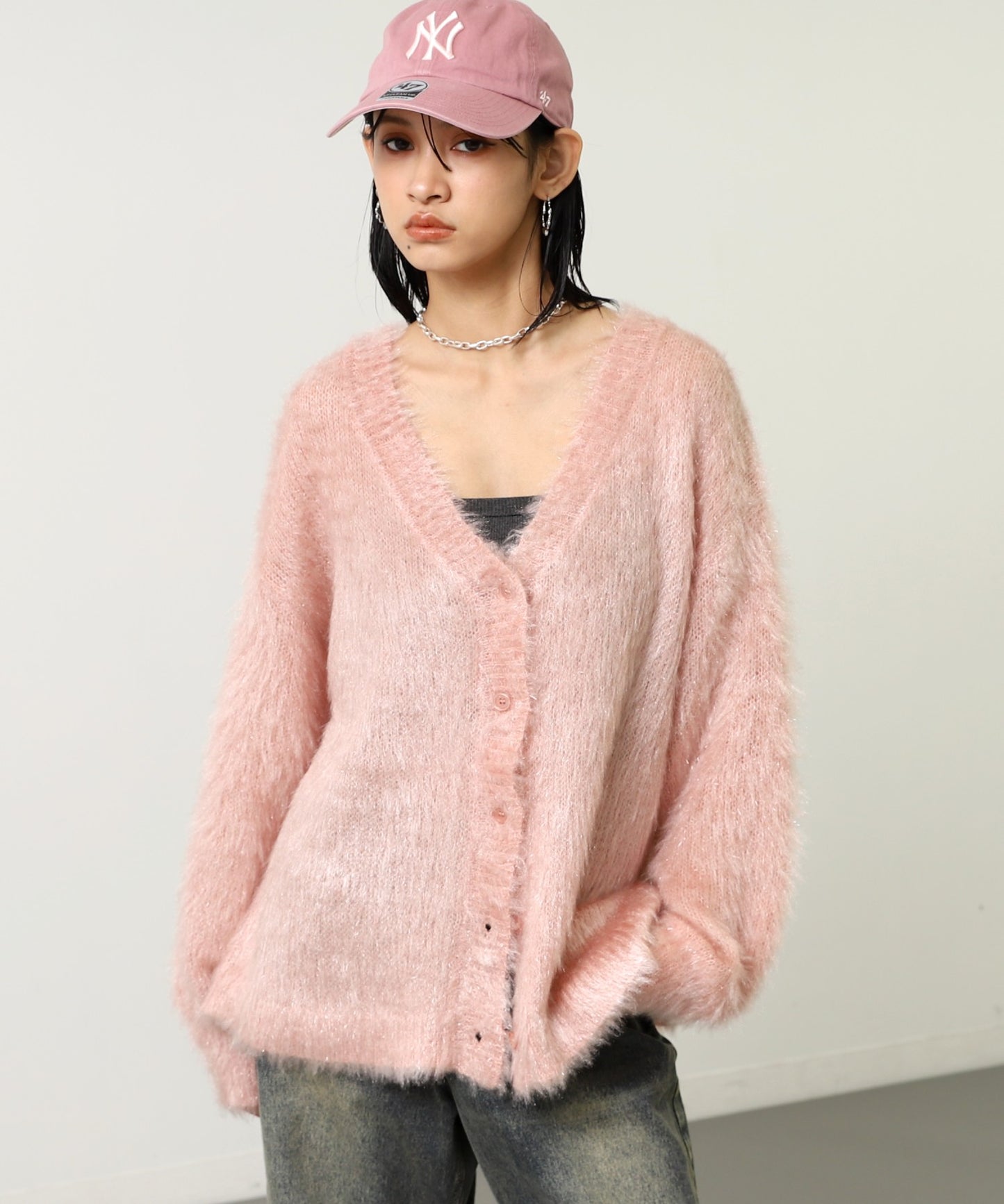 ラメ シャギーニット カーディガン 794-9422