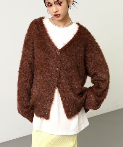 ラメ シャギーニット カーディガン 794-9422