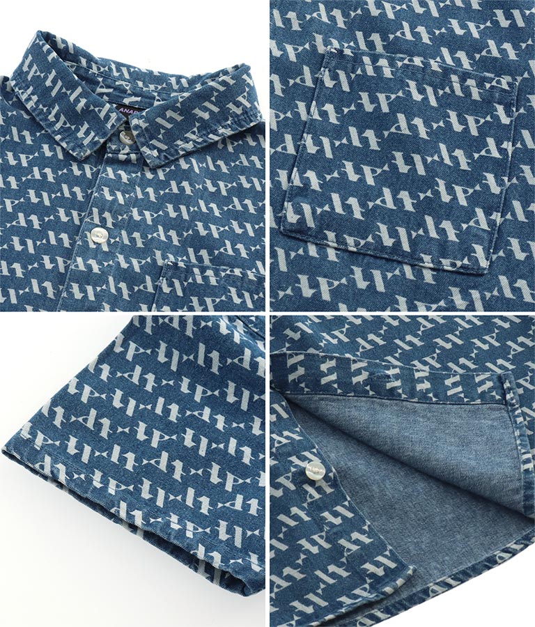 R+Sモノグラムデニムシャツ【親子・キッズお揃い】 914-7180