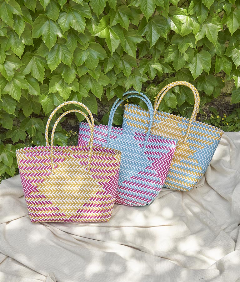 配色カゴBIGトートバッグ