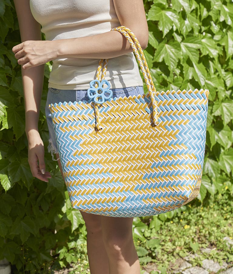 配色カゴBIGトートバッグ 819-6633