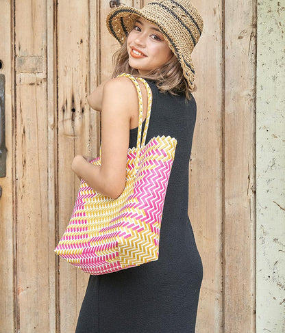 配色カゴBIGトートバッグ 819-6633