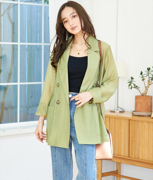 シアー テーラード ジャケット 525-6517